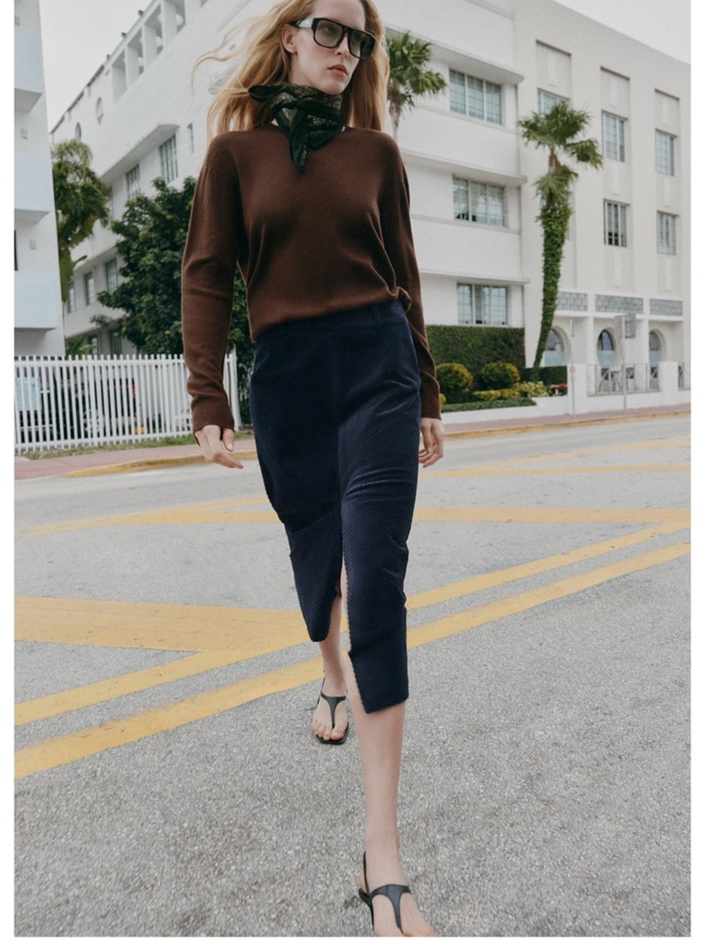 ZARA NWT Straight Corduroy Midi Skirt